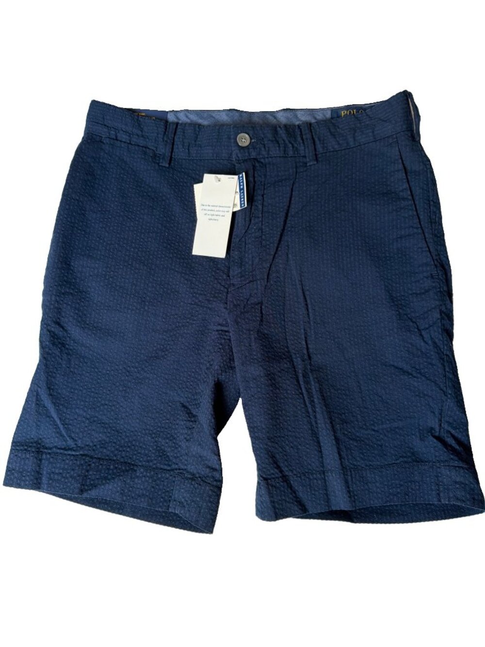 Polo Ralph Lauren Men's 29 Navy Stretch Straight Fit Seersucker Shorts